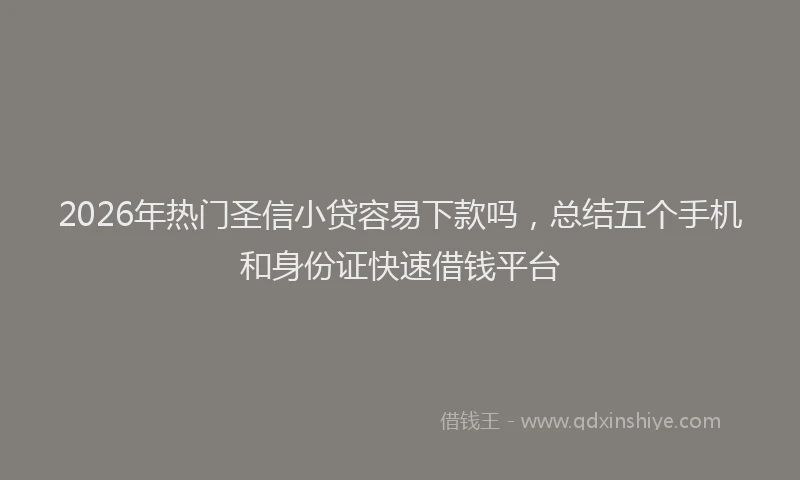 2026年热门圣信小贷容易下款吗，总结五个手机和身份证快速借钱平台
