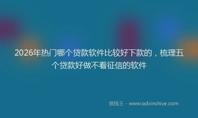 2026年热门哪个贷款软件比较好下款的，梳理五个贷款好做不看征信的软件
