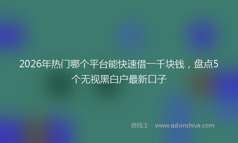 2026年热门哪个平台能快速借一千块钱，盘点5个无视黑白户最新口子