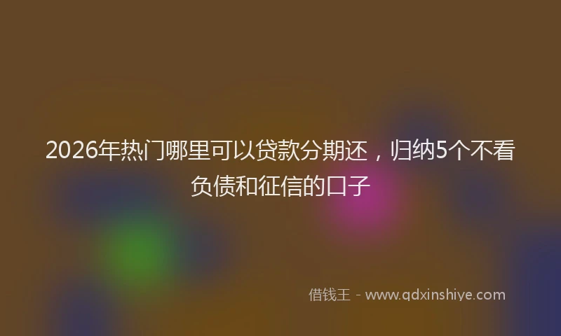 2026年热门哪里可以贷款分期还，归纳5个不看负债和征信的口子
