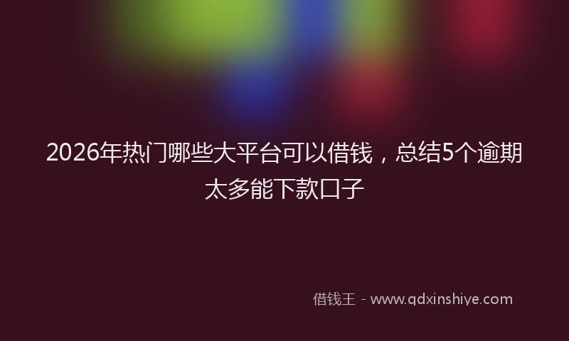 2026年热门哪些大平台可以借钱，总结5个逾期太多能下款口子
