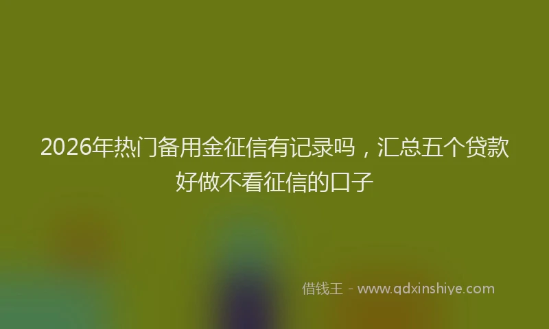 2026年热门备用金征信有记录吗，汇总五个贷款好做不看征信的口子