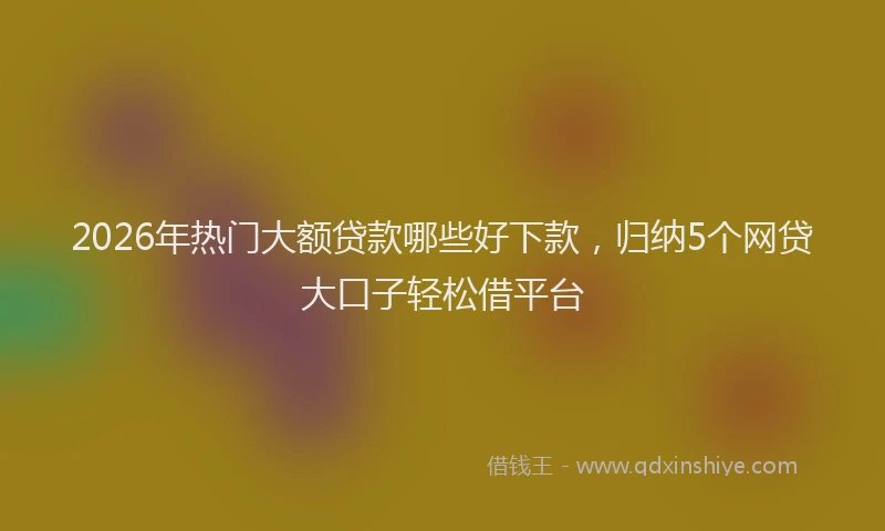 2026年热门大额贷款哪些好下款，归纳5个网贷大口子轻松借平台