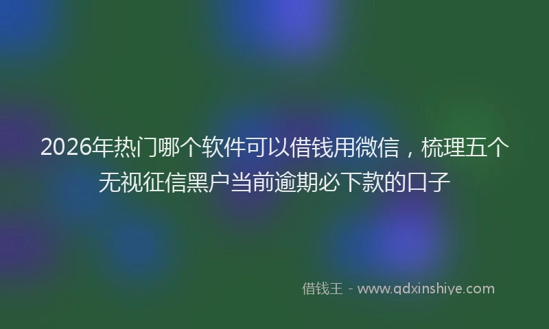 2026年热门哪个软件可以借钱用微信，梳理五个无视征信黑户当前逾期必下款的口子