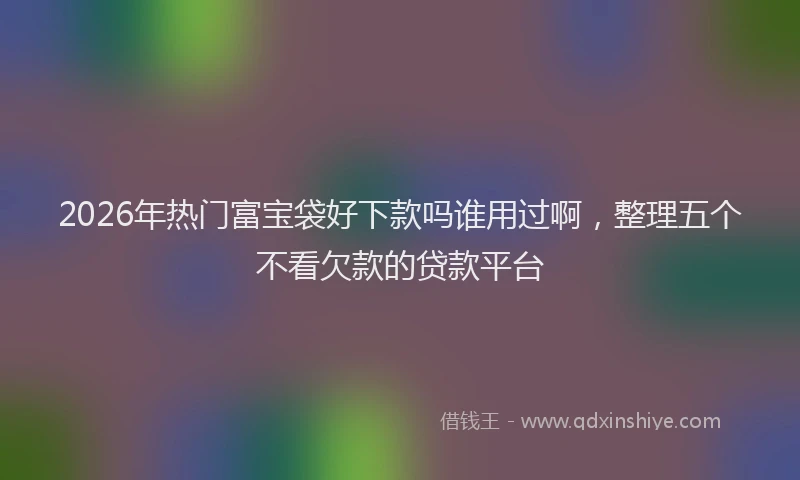 2026年热门富宝袋好下款吗谁用过啊，整理五个不看欠款的贷款平台