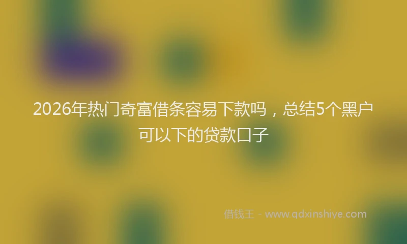 2026年热门奇富借条容易下款吗，总结5个黑户可以下的贷款口子