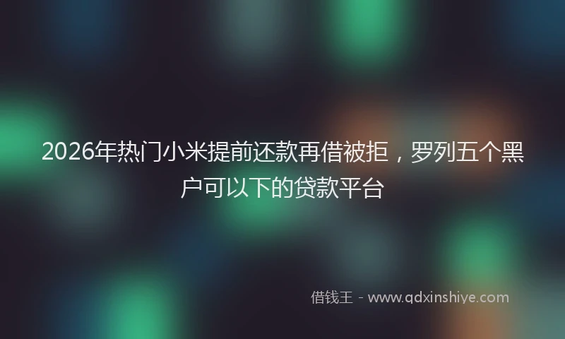 2026年热门小米提前还款再借被拒，罗列五个黑户可以下的贷款平台