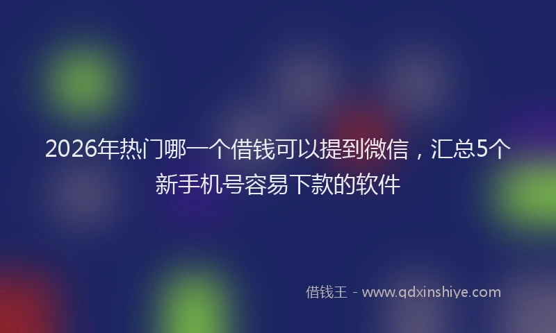 2026年热门哪一个借钱可以提到微信，汇总5个新手机号容易下款的软件