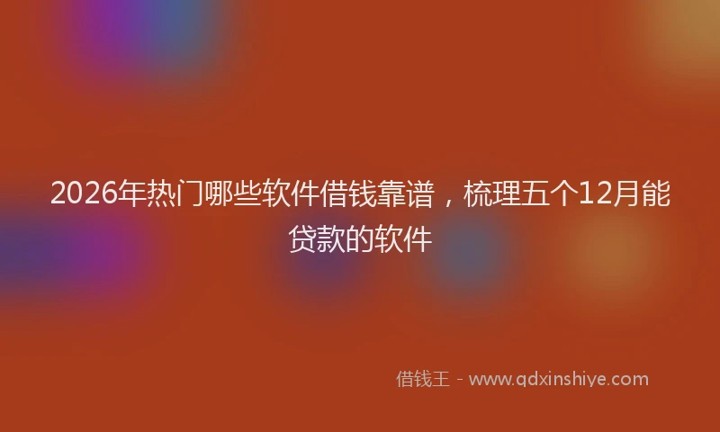 2026年热门哪些软件借钱靠谱，梳理五个12月能贷款的软件