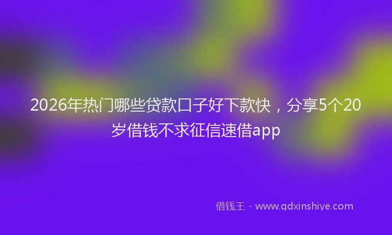 2026年热门哪些贷款口子好下款快，分享5个20岁借钱不求征信速借app