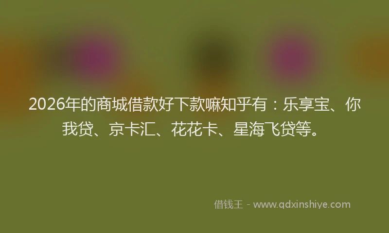 2026年的商城借款好下款嘛知乎有：乐享宝、你我贷、京卡汇、花花卡、星海飞贷等。