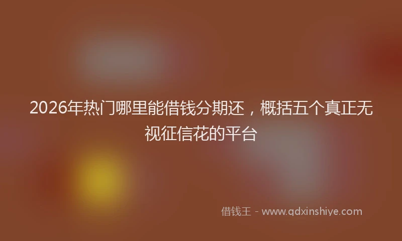 2026年热门哪里能借钱分期还，概括五个真正无视征信花的平台