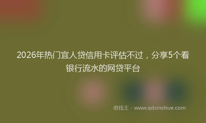 2026年热门宜人贷信用卡评估不过，分享5个看银行流水的网贷平台