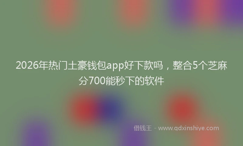 2026年热门土豪钱包app好下款吗，整合5个芝麻分700能秒下的软件