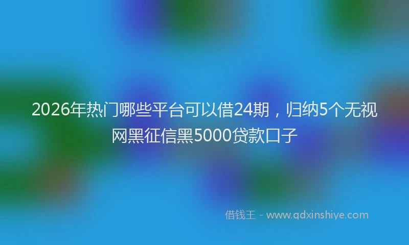2026年热门哪些平台可以借24期，归纳5个无视网黑征信黑5000贷款口子