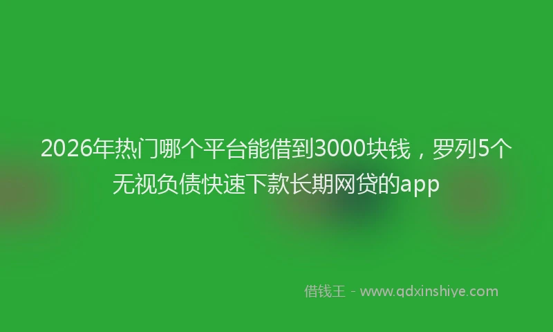 2026年热门哪个平台能借到3000块钱，罗列5个无视负债快速下款长期网贷的app