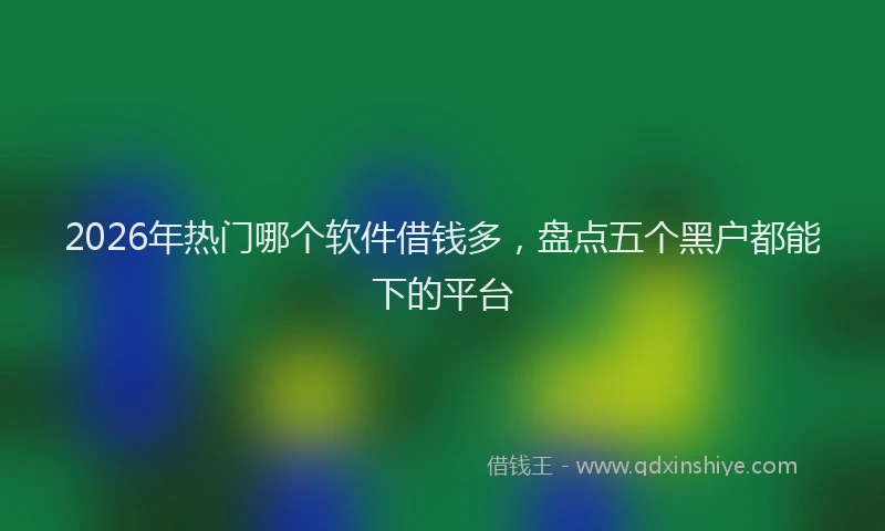 2026年热门哪个软件借钱多，盘点五个黑户都能下的平台