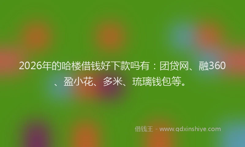 2026年的哈楼借钱好下款吗有：团贷网、融360、盈小花、多米、琉璃钱包等。