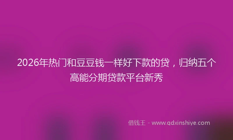 2026年热门和豆豆钱一样好下款的贷，归纳五个高能分期贷款平台新秀