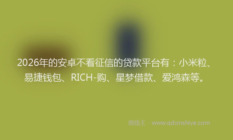 2026年的安卓不看征信的贷款平台有：小米粒、易捷钱包、RICH-购、星梦借款、爱鸿森等。