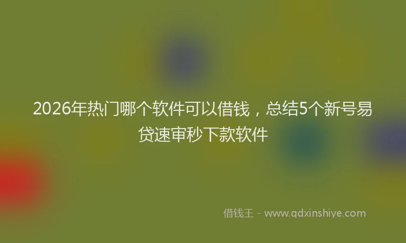 2026年热门哪个软件可以借钱，总结5个新号易贷速审秒下款软件