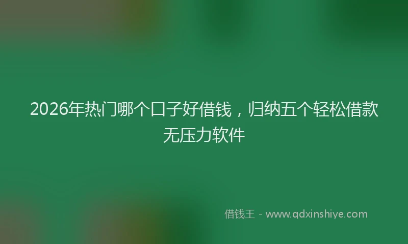 2026年热门哪个口子好借钱，归纳五个轻松借款无压力软件