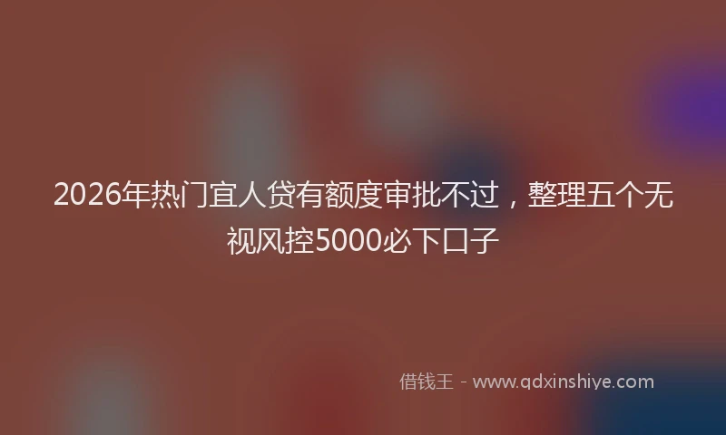 2026年热门宜人贷有额度审批不过，整理五个无视风控5000必下口子