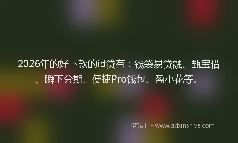 2026年的好下款的id贷有：钱袋易贷融、甄宝借、瞬下分期、便捷Pro钱包、盈小花等。