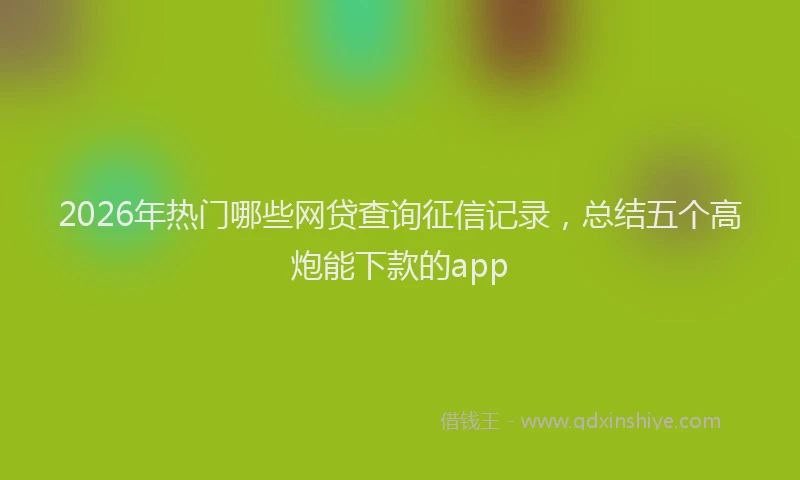 2026年热门哪些网贷查询征信记录，总结五个高炮能下款的app
