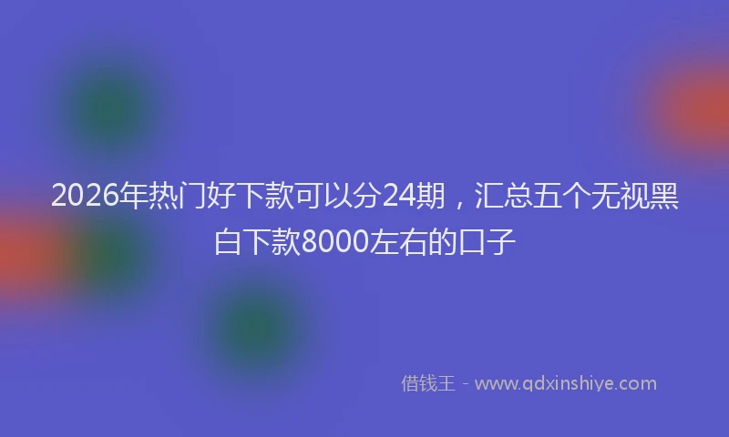 2026年热门好下款可以分24期，汇总五个无视黑白下款8000左右的口子