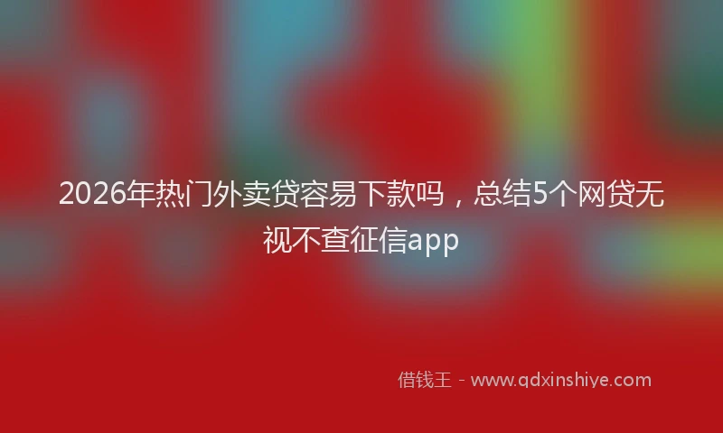 2026年热门外卖贷容易下款吗，总结5个网贷无视不查征信app