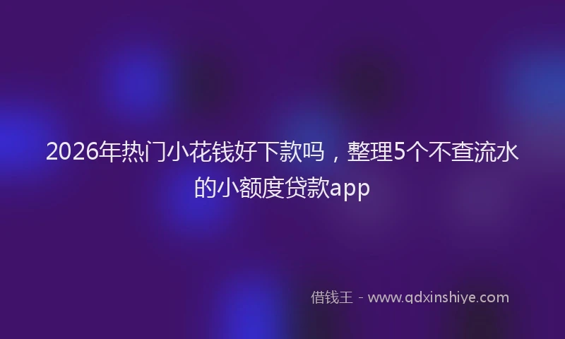2026年热门小花钱好下款吗,整理5个不查流水的小额度贷款app