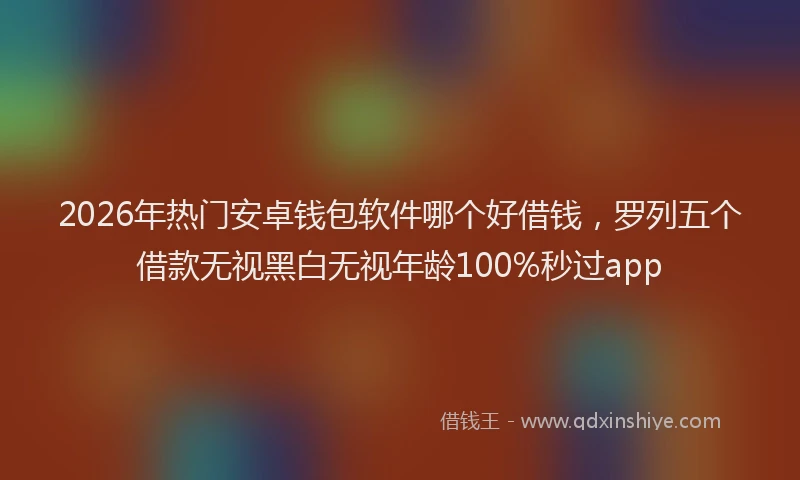 2026年热门安卓钱包软件哪个好借钱，罗列五个借款无视黑白无视年龄100%秒过app