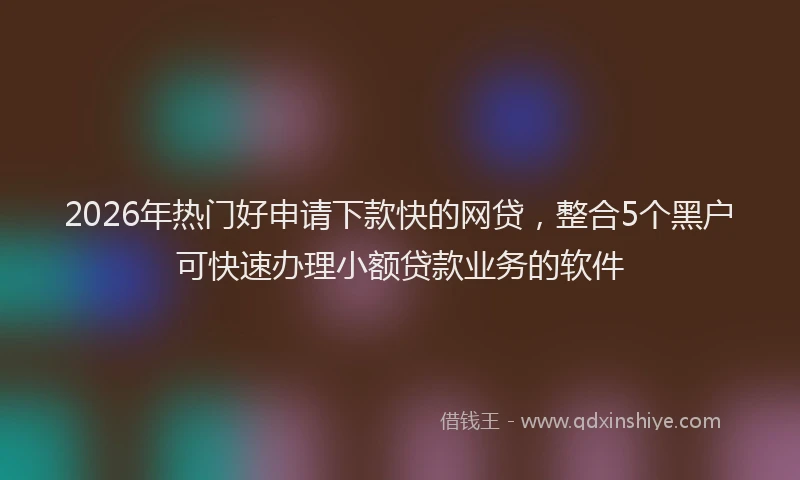 2026年热门好申请下款快的网贷，整合5个黑户可快速办理小额贷款业务的软件