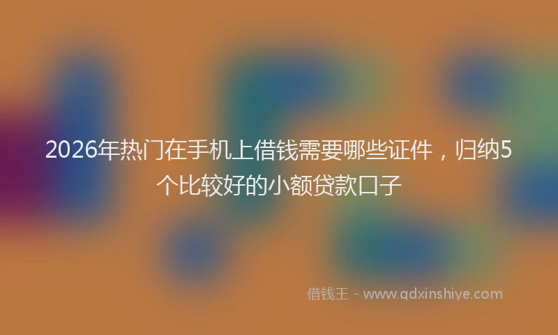 2026年热门在手机上借钱需要哪些证件，归纳5个比较好的小额贷款口子