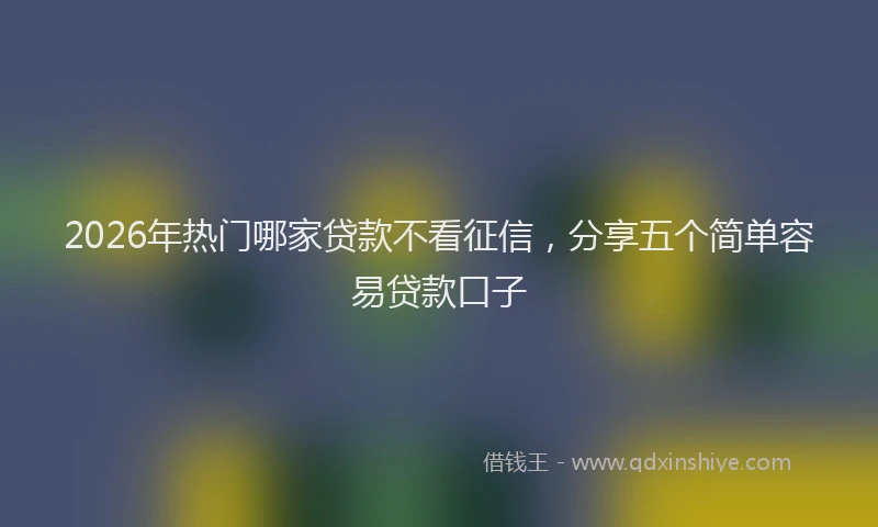 2026年热门哪家贷款不看征信，分享五个简单容易贷款口子