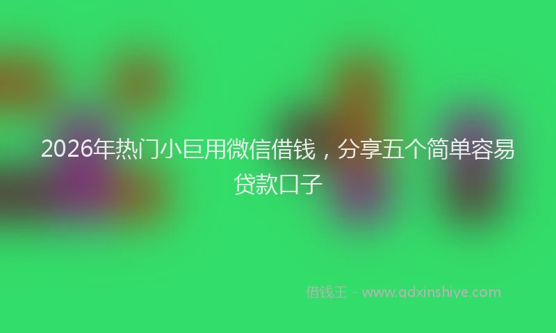 2026年热门小巨用微信借钱，分享五个简单容易贷款口子