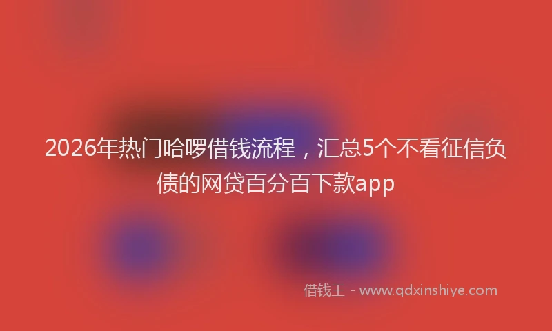 2026年热门哈啰借钱流程，汇总5个不看征信负债的网贷百分百下款app