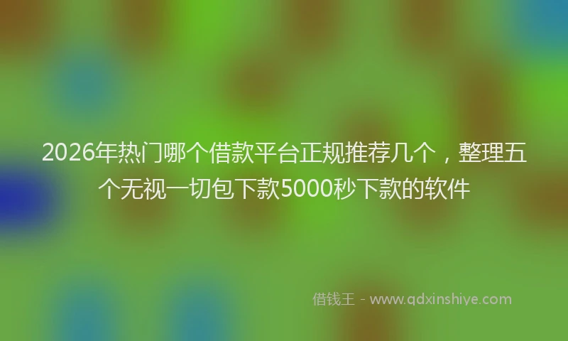 2026年热门哪个借款平台正规推荐几个，整理五个无视一切包下款5000秒下款的软件