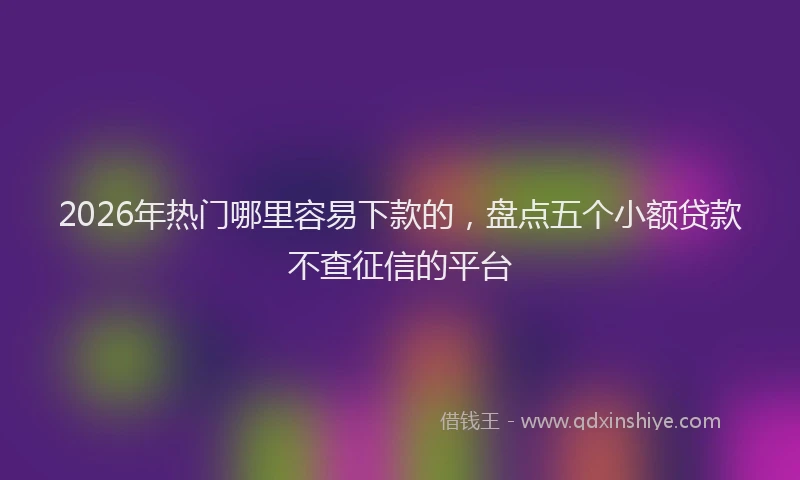 2026年热门哪里容易下款的，盘点五个小额贷款不查征信的平台