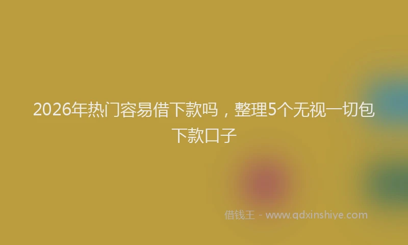 2026年热门容易借下款吗，整理5个无视一切包下款口子