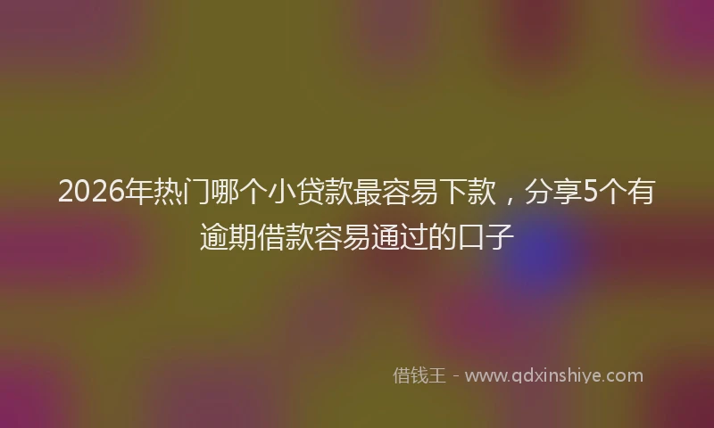 2026年热门哪个小贷款最容易下款，分享5个有逾期借款容易通过的口子