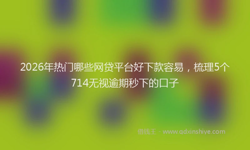 2026年热门哪些网贷平台好下款容易，梳理5个714无视逾期秒下的口子