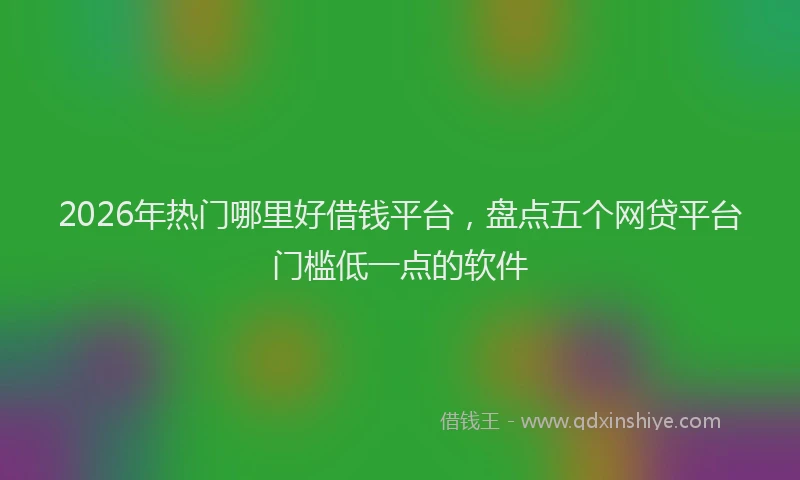 2026年热门哪里好借钱平台，盘点五个网贷平台门槛低一点的软件