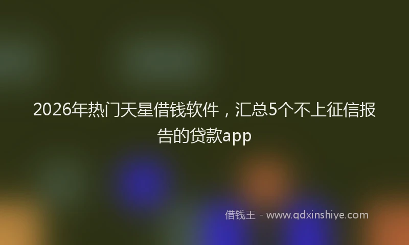 2026年热门天星借钱软件，汇总5个不上征信报告的贷款app