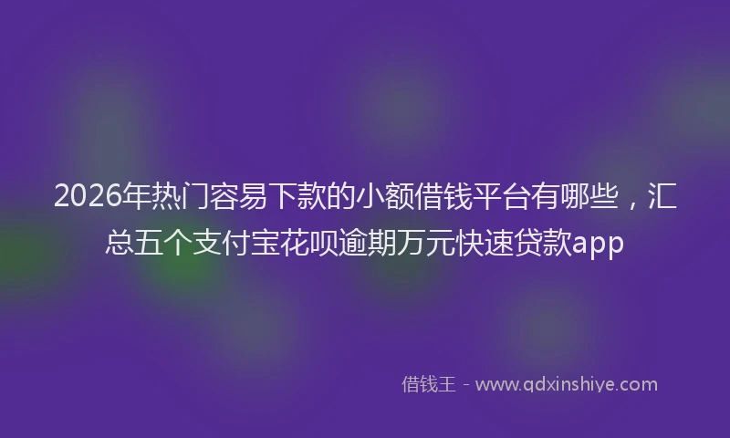 2026年热门容易下款的小额借钱平台有哪些，汇总五个支付宝花呗逾期万元快速贷款app