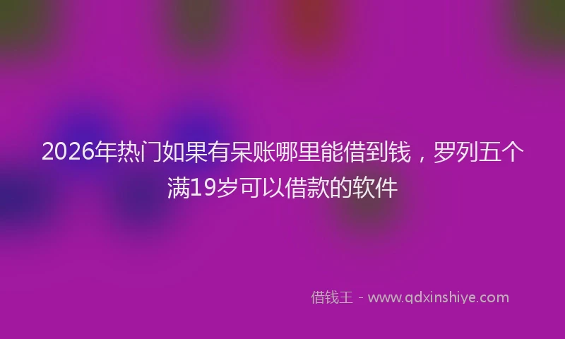 2026年热门如果有呆账哪里能借到钱,罗列五个满19岁可以借款的软件