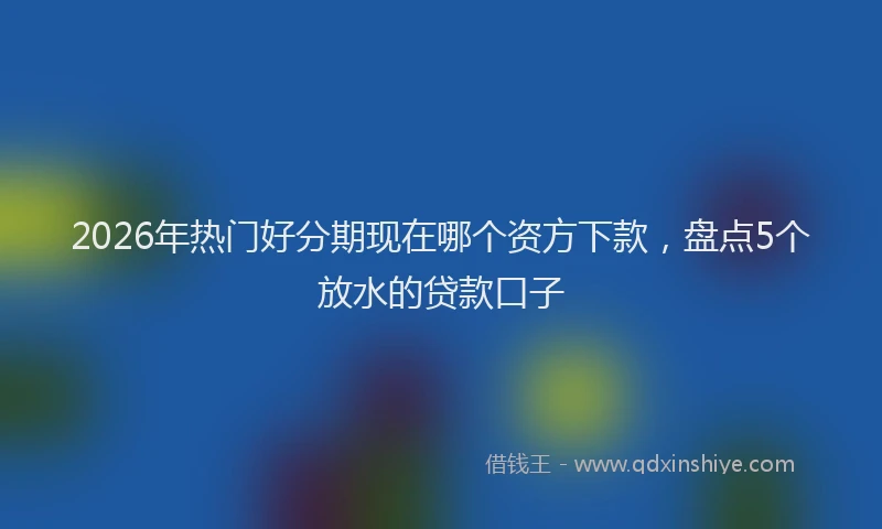 2026年热门好分期现在哪个资方下款，盘点5个放水的贷款口子