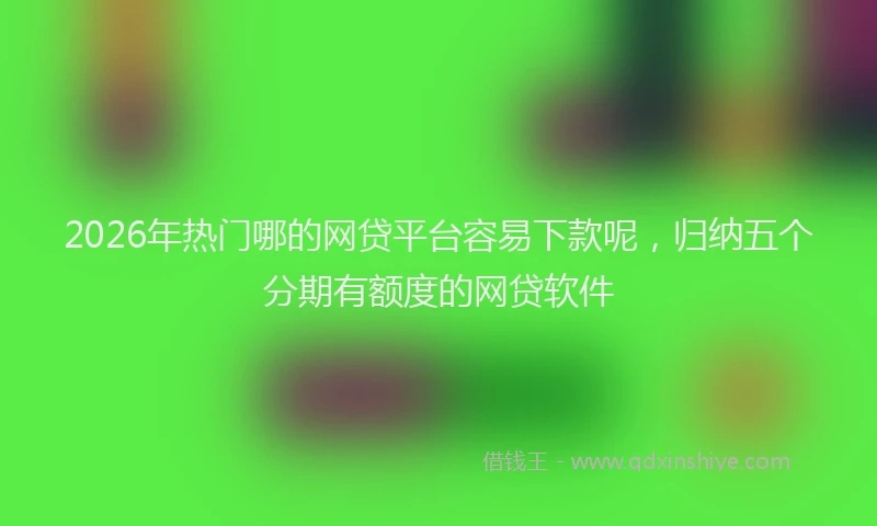 2026年热门哪的网贷平台容易下款呢，归纳五个分期有额度的网贷软件