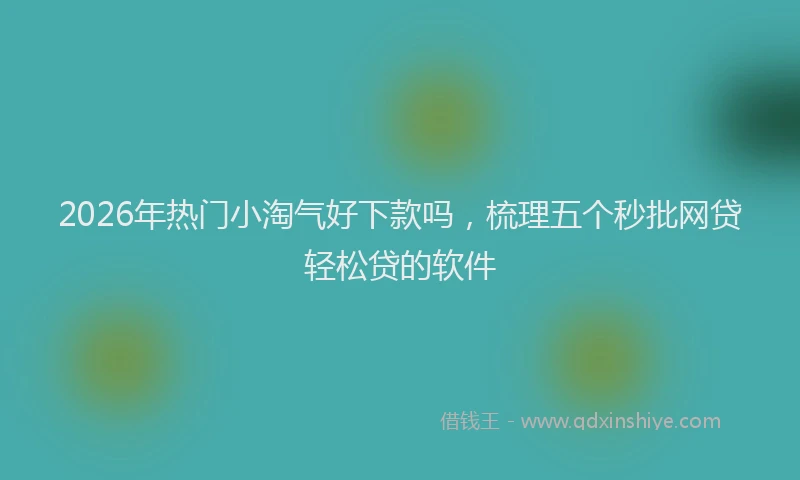 2026年热门小淘气好下款吗，梳理五个秒批网贷轻松贷的软件